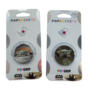 NWT *Set of 2* Popsockets Star Wars Mandarlorian Baby Yoda Grogu Phone Stand